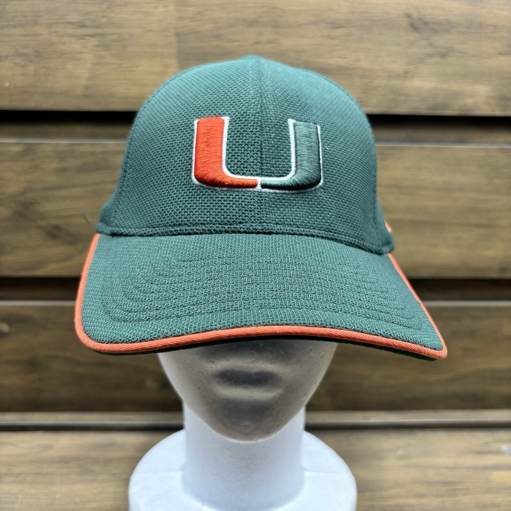 University of Miami Hurricanes Nike Team Sports Flexfit Hat, Cap Vintage, Dryfit
